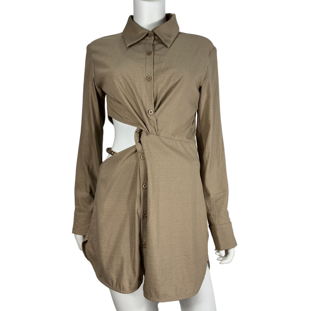 Atoir Chic Tan Aversion Mini Dress Size M - Picture 2 of 4